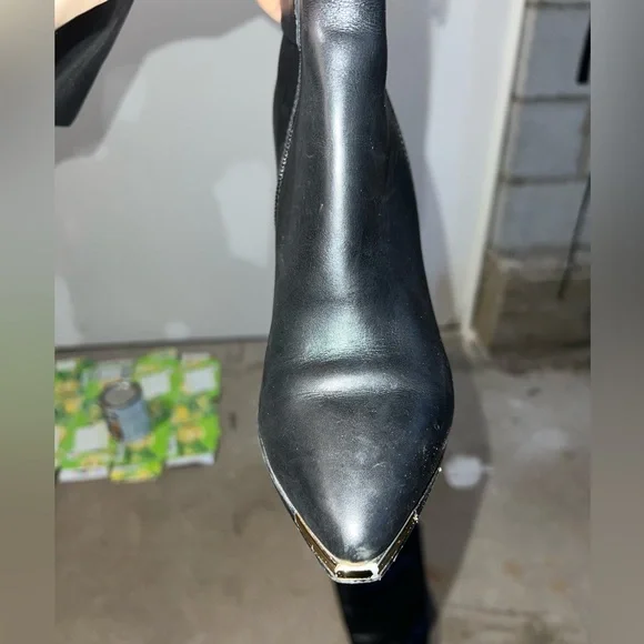 ALDO Black Leather Under the Knee-High Boots - Picture 2 of 6